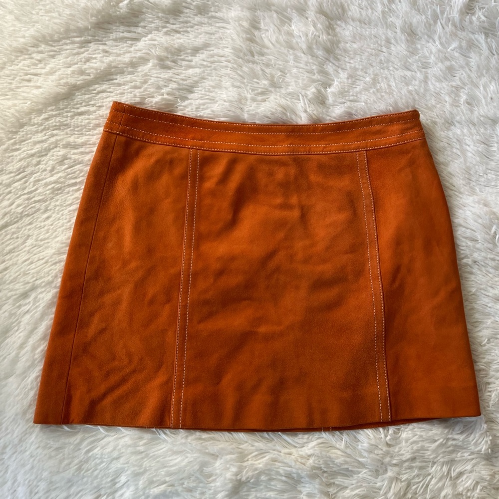 hilfiger orange mini skirt